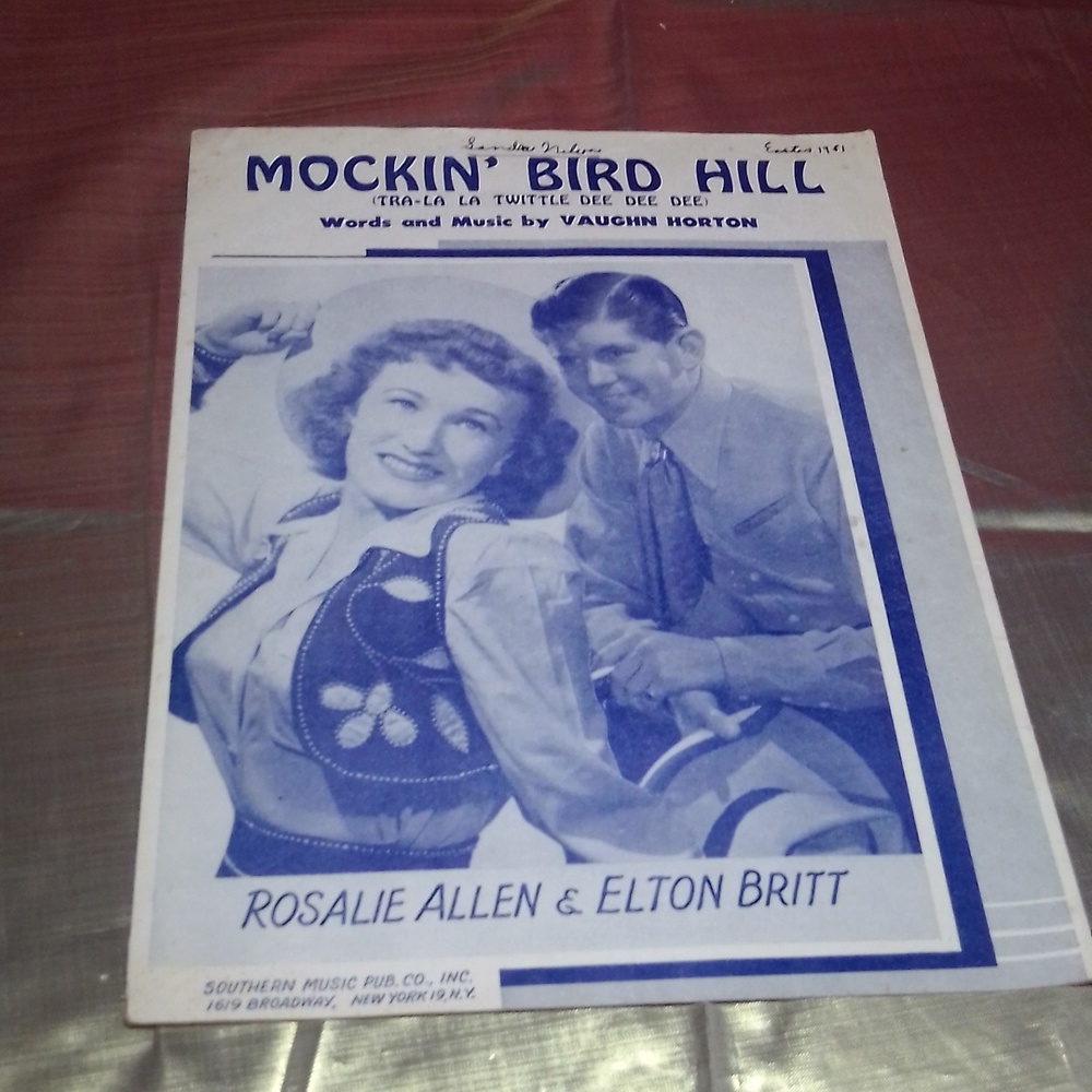 Vgt mockingbird hill 1949 sheet music
